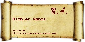 Michler Ambos névjegykártya